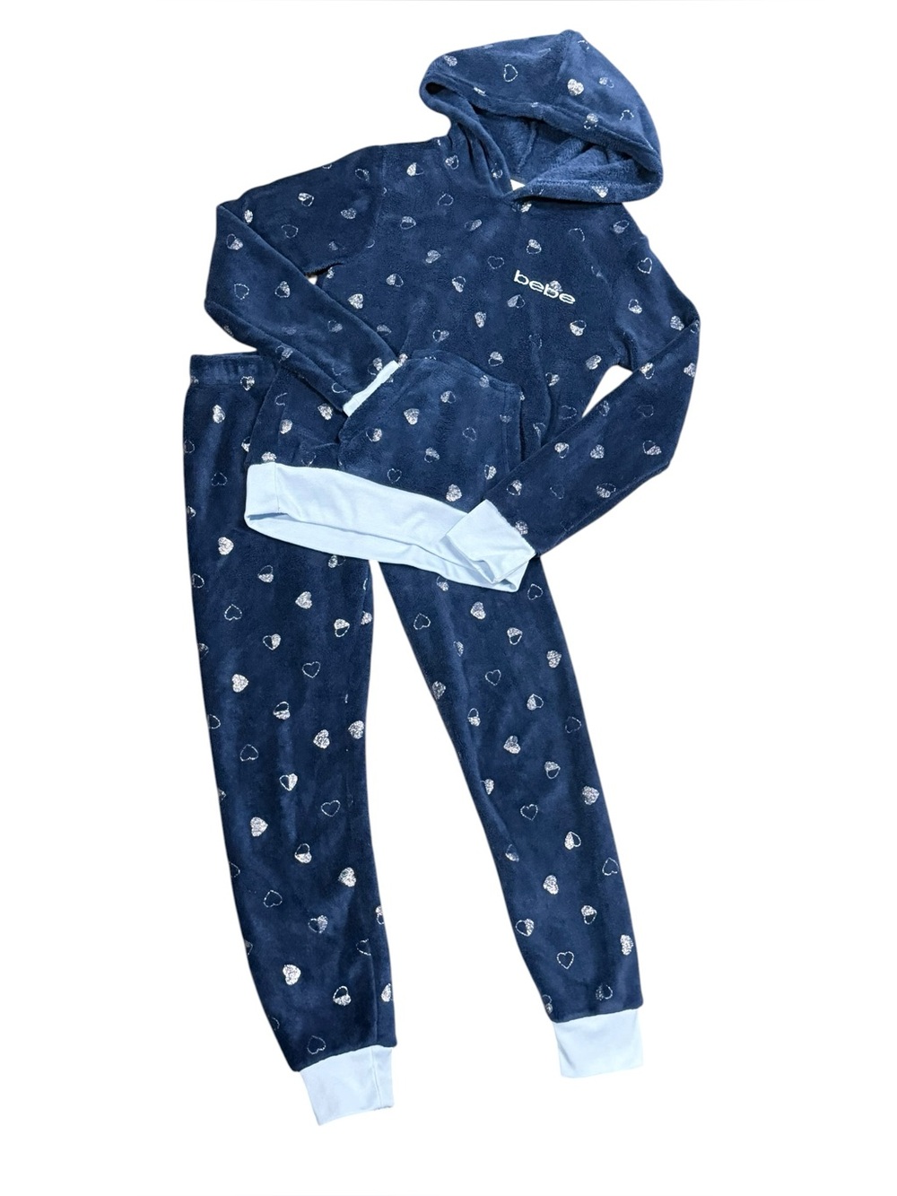 Bebe Girls Plush Jogger & Hoodie Set Size 10/12